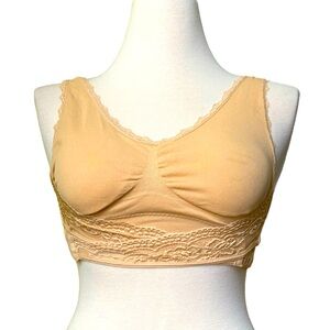 New Comfortable wire free, great support BRA, beige,  size L